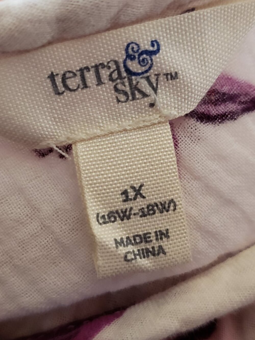 Terra Sky 1X Top Floral Baby Doll Gauze Cottage Romantic Whimsy Boho Chic Airy - Picture 6 of 8